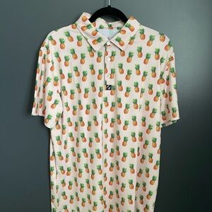 Pineapple Print Men's Golf Polo Shirt